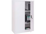 Armadio HWC-H17, Armadio In Acciaio Armadio Per Ufficio Armadio, 2 Porte Con Serratura In Metallo ~ 140X90X40Cm Bianco