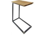 Natural Goods Berlin Tavolino C-FORM, Tavolino, Tavolino, Comodino, Vero Legno Di Quercia, Industriale, Piano In Quercia (45 X 25 X 2 Cm)