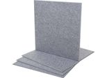 Set Di 4 Pannelli Acustici Da Parete HWC-L52, Pannelli Acustici Da Parete, Superficie Fonoassorbente 1Mq 50X50Cm ~ Grigio