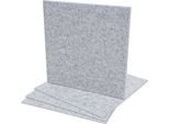 Set Di 4 Pannelli Acustici Da Parete HWC-L52, Pannelli Acustici Da Parete, Superficie Fonoassorbente Di 1Mq 50X50Cm ~ Grigio Chiaro