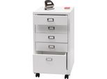 Piedistallo Mobile HWC-L49, Armadio A Cassetti In Acciaio, Schedario, Metallo 75X40X41Cm 5 Cassetti ~ Bianco