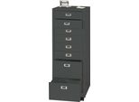 Piedistallo Mobile HWC-L49, Armadio A Cassetti In Acciaio, Schedario, Metallo 115X40X41Cm 8 Cassetti ~ Grigio Scuro