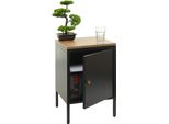 Comodino HWC-L84, Comodino Cassettiera Mobile Laterale, Metallo 63X40X40Cm, Rivestito In Melamina ~ Nero