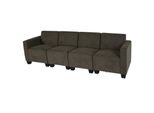 Modular 4-Sitzer Sofa Couch Moncalieri, Stoff/Textil ~ Braun