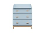 Rebecca Mobili Fasciatoio Deble 100X80X42 In Legno Mdf Azzurro Marrone Scandinavo