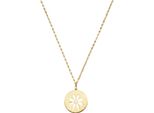 Kette mit Anhänger FIRETTI Schmuck Geschenk Gold 375 Halsschmuck Halskette Kreis mit Blume, gold (gelbgoldfarben), Halsketten, Damen, Gelbgold 375, L: 42 B: 1mm, B:1mm