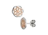 Paar Ohrstecker Jobo, Silber (Silber 925), Ohrringe, Damen, 10,6Mm, Silber 925 (Sterlingsilber), 925 Silber Bicolor Vergoldet