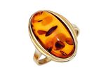 Goldring Jobo "Bernstein-Ring" Gr. 58, Gelb (Gelbgold 375), Fingerringe, Damen, 58, Gelbgold 375, Goldring, 375 Gold