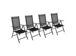 Vcm 4Er Set Gartenstuhl Stuhl-MaßE Ca. H. 105 X B. 56 X T. 65 Cm 3-Fach Verstellbare Lehne Gespanntes Netzgewebe Garantiert Bequemes Sitzen Alu Hochlehner Balkonstuhl