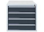 ADB Schubladenbox anthrazit 51534, mit 4 Schubladen