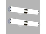 Zmh Led Lampada A Specchio Lampada A Specchio 2 Pezzi Lampada Da Parete Cromata IP44 Luce Da Parete Bianco Neutro 4000K Luce A Prova Di Umidità 8W 40CM Per Armadio Cucina Cantina
