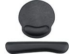 Inf Set Di Poggiapolsi E Tappetino Per Mouse Ergonomico Nero