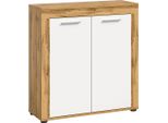 Credenza Aosta 2 Ante Bianca, Decoro Rovere.