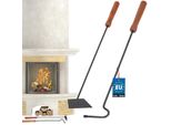 Kotarbau Set Di Attrezzi Per Caminetto Con Attizzatoio E Raschietto Per Cenere Set Per Caminetto Strumenti Posate Manico In Legno Stufa Nero Accessori Per Caminetto Ferro Da Stiro