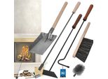 Kotarbau® Set Per Caminetto 5 Pezzi Con Attizzatoio Scopa Pala Bastone Scopa