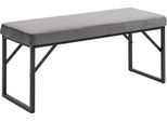 Homcom Panca, Panca Imbottita, Panca Da Letto In Look Velluto, Panca Da Trucco, Panca Da Corridoio Per Soggiorno, Camera Da Letto, Portata Fino A 200 Kg, Acciaio, Grigio Scuro, 100 X 35 X 47 Cm
