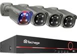 Sistema Di Telecamere Di Sicurezza 4K, Audio Bidirezionale, Visione Notturna A Colori, 8CH Nvr 4PCS Camera, 1T