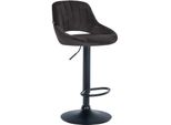 CLP Barhocker Milet Samt Schwarz Farbe:Schwarz;Gestell Farbe:Schwarz
