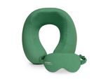 Set Da Viaggio Cuscino Da Viaggio In Memory Foam + Maschera Per Il Sonno Cuscino Per Il Collo Che Blocca La Luce, Copertura Per Aereo Rimovibile E Lavabile, Cuscino Per Il Collo E Maschera Per Gli Occhi Accessori Da Viaggio, Verde
