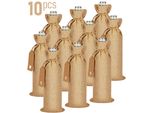 Brubaker Sacchetto Per Vino Per Natale - Unicolore - 36 Cm X 17 Cm Sacchetto Di Iuta - Sacchetto Per Vino Regalo Per Vino, Spumante - Sacchetto Per Bottiglie, 10 Pezzi
