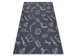 Tappeto Per Bambini School Scuola Grigio Grigio 100X200 Cm
