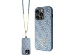 Guess Guhcp14Xp4Tdscpb Iphone 14 Pro Max 6.7 Niebieski/Blue Hardcase Crossbody 4G Metal Logo