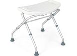Sgabello Da Doccia Regolabile In Altezza Costway, Panca Da Doccia In Alluminio 150 Kg Di Portata, Panca Da Bagno Con Piedini In Gomma Antiscivolo, Sgabello Da Bagno Sedia Da Doccia Bianco