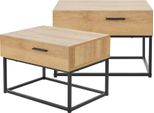 Comodino 'Lavangen' Set Di 2 Con Un Cassetto Effetto Rovere / Nero