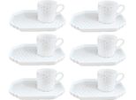SchäFer Set Da 12 Pezzi Per Caffè Espresso Con Piattini Da 100 Ml Motivo 2