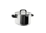 Casseruola In Acciaio Inox Di Alta Qualità Con Manico In Silicone E Coperchio In Vetro, Argento 22 Cm