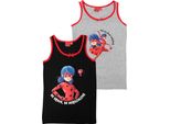 Canottiera Miraculous Per Bambine - Canottiera Intima Per Bambini Ladybug Nero/Grigio (Confezione Da 2) 122/128