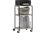 Homcom Tavolo Per Stampante Con Rotelle, Supporto Per Stampante Con 3 Livelli, Supporto Per Stampante, Carrello Per Stampante Con Capacità Di Carico Fino A 12 Kg, Per Ufficio, Studio, Acciaio, 39 X 34,5 X 81,5 Cm