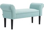 Homcom Panca Da Letto, Panca Imbottita, Seduta Per Panca, Panca Da Corridoio Per Camera Da Letto, Portata Fino A 130 Kg, Tela, Verde, 102 X 36 X 51 Cm