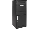 Xpotool Cassetta Per Pacchi Nera 500 X 370 X 1120 Mm, Cassetta Per Pacchi A Domicilio, Accettazione Privata Di Pacchi Adatta A Pacchi E Piccole Confezioni, Cassetta Per Lettere Autoportante In Acciaio