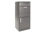 Cassetta Per Pacchi Wiltec Grigia 500 X 370 X 1120 Mm, Cassetta Per Pacchi A Domicilio, Accettazione Pacchi Privata Adatta A Pacchi E Piccole Confezioni, Cassetta Per Lettere Autoportante In Acciaio