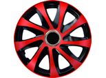 Nrm Coprimozzo Drift Extra, Rosso/Nero 16" Pollici. (4 X Copricerchi Universali)"