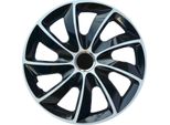 Nrm Stig Copricerchi Extra Per Cerchi In Acciaio Set Di 4 Coprimozzi Bicolore Per Autoveicoli Adatto Alla Maggior Parte Delle Marche E Dei Cerchi Plastica Abs Bianco/Nero, 17