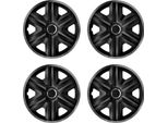4X Coprimozzo Universali Copriruota Auto 4 Pezzi Nero/Grafite, 16""