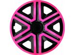 Nrm Action 4 X Copriruota Universali Coprimozzo Doppio Colore Set Di 4 Ruote Auto Pollici Rosa-Nero, 16""