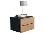 Comodino Usal Nero / Rovere Di Miele A. 30 X L. 45 X P. 32 Cm