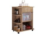 Carrello Di Servizio Per Mobili Da Cucina Pocis Sonoma Oak A. 80 X L. 65 X P. 39 Cm