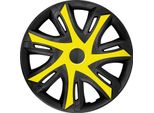 Nrm N-Power Copricerchi Per Cerchi In Acciaio Set Di 4 Coprimozzi Bicolore Per Autoveicoli Adatto Alla Maggior Parte Delle Marche E Dei Cerchi Plastica Abs Giallo/Nero, 14""