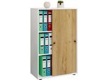 Armadio Ufficio Lona Rovere Bianco / Miele L. 70 X A. 111 X P. 40 Cm
