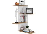Scaffale Da Parete Balos Rovere Bianco / Miele A. 77 X L. 45 X P. 45 Cm