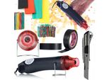 Rosfix Mini Pistola Termica 300W Set | Tubo Termorestringente 328 Pezzi | Nastro Isolante 10M | Coltello Di Precisione | Elettricista E Hobbista