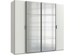 Dreh-/SchwebetüRenschrank Wimex "Lotto", Weiß (Weiß, Spiegel), B:227Cm H:210Cm T:65Cm, SchräNke, SchwebetüRenschrank Kleiderschrank