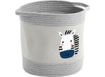 Zeller Present Cesto Portaoggetti Zebra 30X30Cm, Grigio