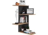 Scaffale Da Parete Balos Nero / Rovere Di Miele A. 77 X L. 45 X P. 45 Cm