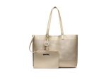 Schultertasche "Glam", Damen, Gr. B/H/T: 42Cm X 32Cm X 12Cm Onesize, Gold, Lederimitat, Collezione Alessandro, Taschen Schultertasche, Mit Lochstanzung