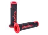 Set Di Manopole Domino A450 On-Road Racing Nero / Rosso Con Estremità Aperte